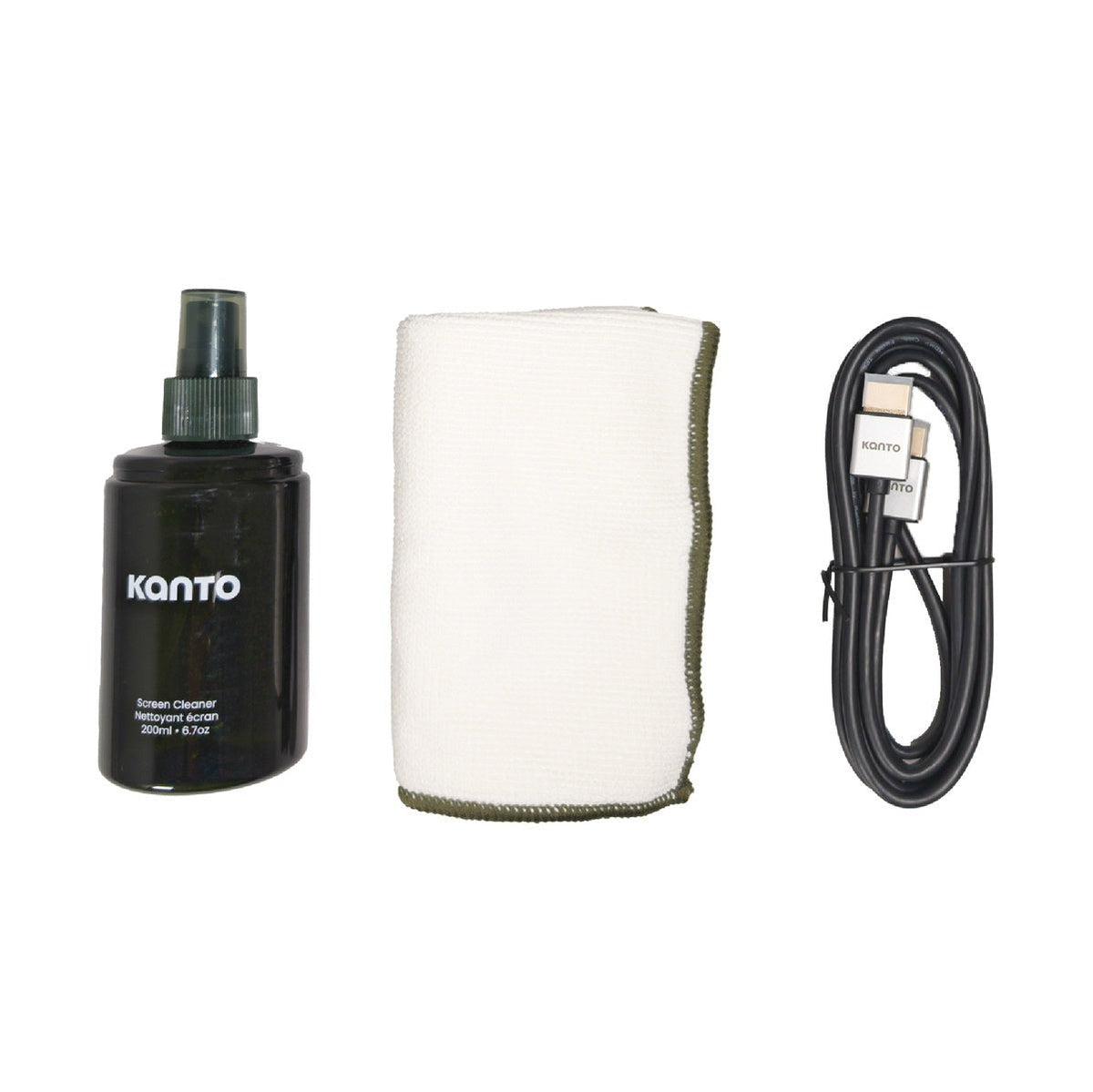Kanto HT6-KIT Screen Cleaning Kit with Screen Safe Cleaning Spray, Microfiber Cloth and HDMI 2.1 Cable